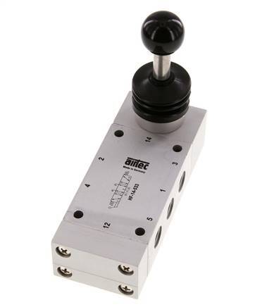 valve à levier central d'échappement 5/3 G1/4'' 0-12bar/0-168psi Airtec