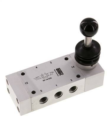 valve à levier central d'échappement 5/3 G1/4'' 0-12bar/0-168psi Airtec