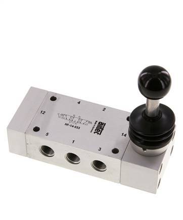 valve à levier central d'échappement 5/3 G1/4'' 0-12bar/0-168psi Airtec