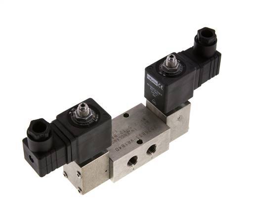 électrovanne bistable 5/2 G1/4'' en acier inoxydable 24V DC 2-12bar/28-168psi