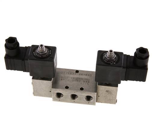 électrovanne bistable 5/2 G1/4'' en acier inoxydable 24V DC 2-12bar/28-168psi