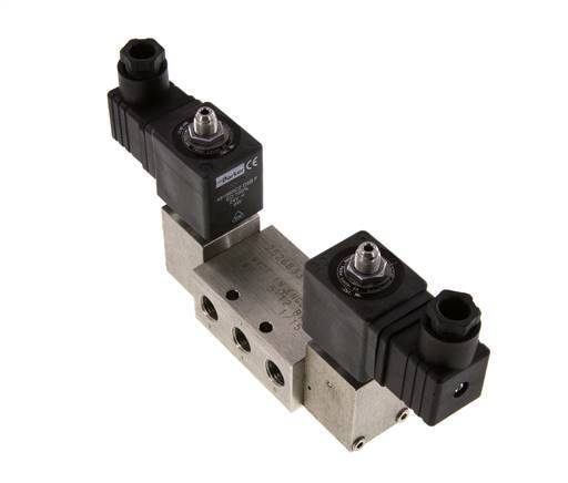 électrovanne bistable 5/2 G1/4'' en acier inoxydable 24V DC 2-12bar/28-168psi