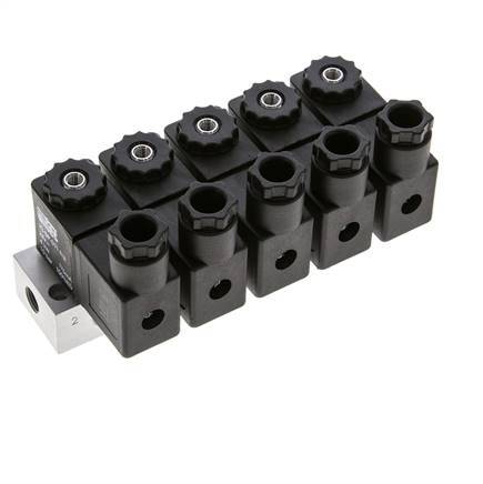 5x3/2 G1/8'' NC Électrovanne 24V DC -0.95-10bar/-13.2-140psi Airtec