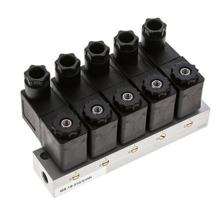 5x3/2 G1/8'' NC Électrovanne 24V DC -0.95-10bar/-13.2-140psi Airtec