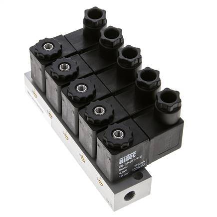 5x3/2 G1/8'' NC Électrovanne 24V DC -0.95-10bar/-13.2-140psi Airtec