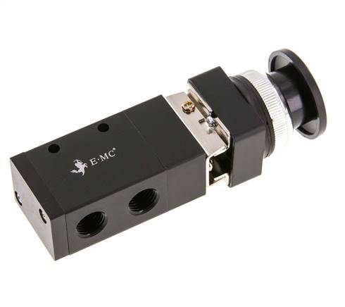 valve bouton de paume universelle 3/2 G1/4'' noire 0-8bar/0-112psi E.MC