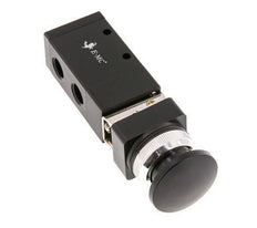 valve bouton de paume universelle 3/2 G1/4'' noire 0-8bar/0-112psi E.MC