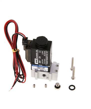 electrovanne 3/2 M5 NC 24V DC 0-8bar/0-112psi Fiche à 2 broches YPC