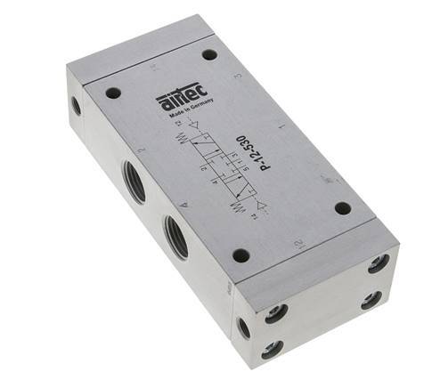 valve pilote d'air à centre fermé 5/3 G1/2'' 0-10bar/0-140psi Airtec