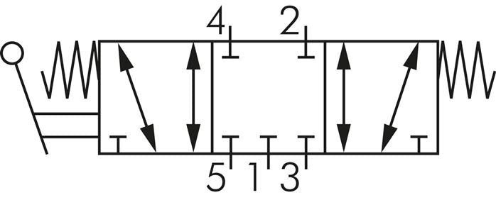 5/3 G1/2'' Center Closed Hand Lever Valve 0-8bar/0-112psi E.MC