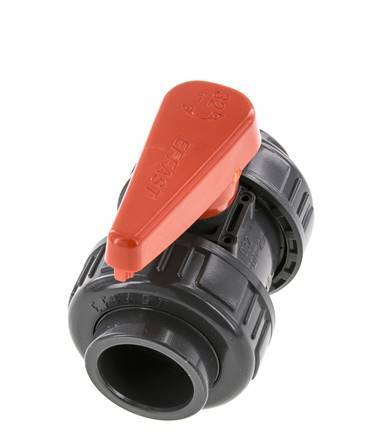 Vanne à Bille PVC 2 Voies Raccord Double Union 32 mm Prise EPDM