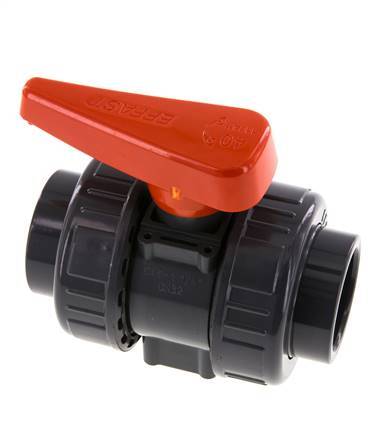 Vanntage à Billes PVC 2 Voies Raccord Double Union 40 mm Prise FKM