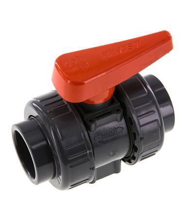 Vanntage à Billes PVC 2 Voies Raccord Double Union 40 mm Prise FKM