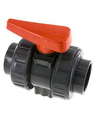 Vanne à Bille PVC 2 Voies Raccord Double Union 50 mm Prise FKM