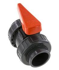 PVC 2-way Ball Valve True Union 50 mm Socket FKM