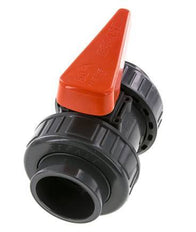 Vanne à Bille PVC 2 Voies Raccord Double Union 50 mm Prise FKM