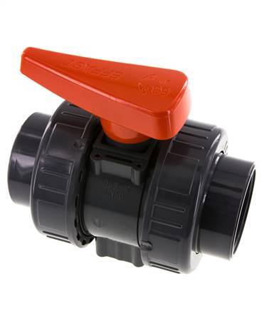Vanne à boisseau sphérique PVC 2 voies Raccord Double Union 63 mm Prise EPDM