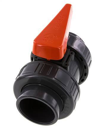 Vanne à boisseau sphérique PVC 2 voies Raccord Double Union 63 mm Prise EPDM
