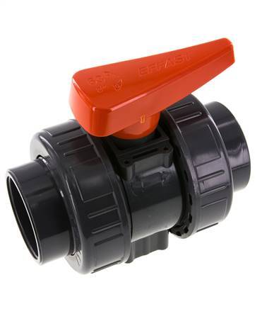 Vanne à boisseau sphérique PVC 2 voies Raccord Double Union 63 mm Prise EPDM