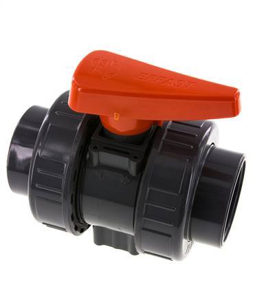Vanne à boisseau sphérique PVC 2 voies Raccord Double Union 63 mm Prise EPDM