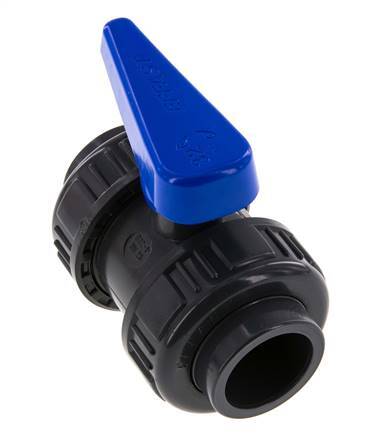 PVC 2-way Ball Valve True Union 32 mm Socket EPDM