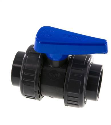 PVC 2-way Ball Valve True Union 40 mm Socket EPDM