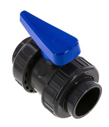 Vanne à boisseau sphérique PVC 2 voies Raccord Double Union 50 mm Prise EPDM