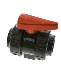 Vanne à boisseau sphérique PVC 2 voies Raccord Double Union Rp 1 1/2'' EPDM