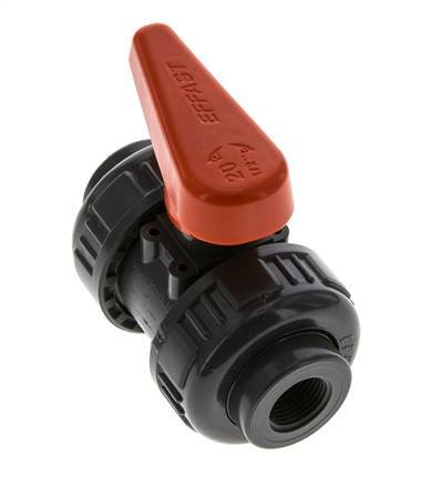 Vanne à boisseau sphérique PVC 2 voies Raccord Double Union Rp 3/8'' EPDM