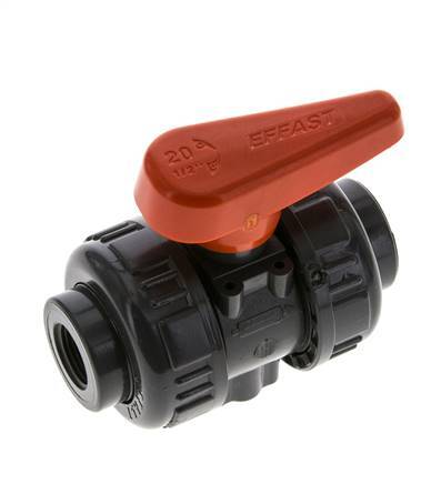 Vanne à boisseau sphérique PVC 2 voies Raccord Double Union Rp 3/8'' EPDM