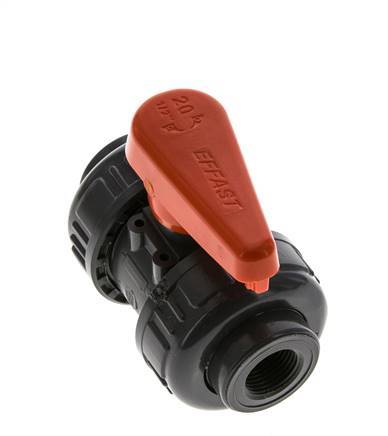 Vanne à boisseau sphérique PVC 2 voies Raccord Double Union Rp 3/8'' EPDM