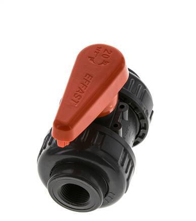 Vanne à boisseau sphérique PVC 2 voies Raccord Double Union Rp 3/8'' EPDM