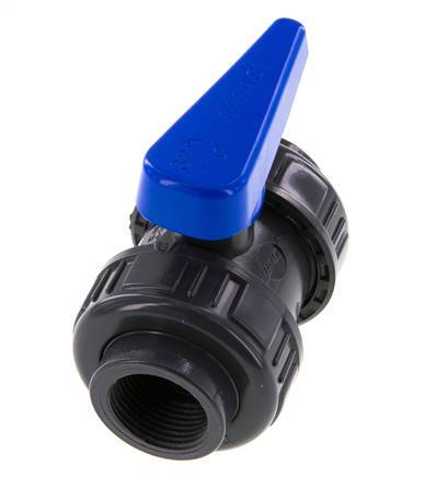PVC 2-way Ball Valve True Union Rp 1'' EPDM