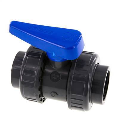 PVC 2-way Ball Valve True Union Rp 1 1/4'' EPDM