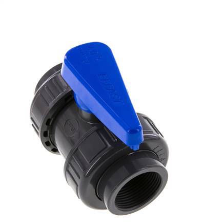 Vanne à Bille PVC 2 Voies Raccord Double Union Rp 1 1/4'' EPDM