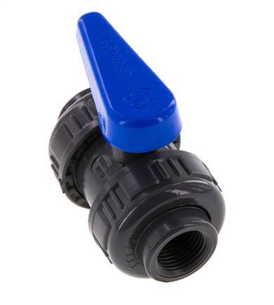 Vanne à boisseau sphérique PVC 2 voies Raccord Double Union Rp 1/2'' EPDM