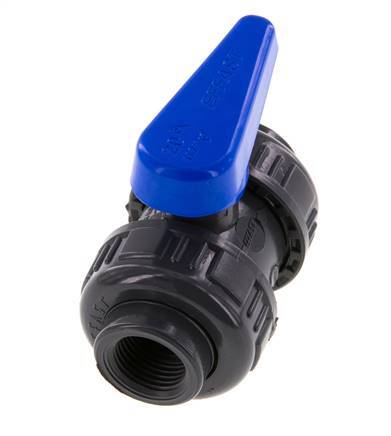 Vanne à boisseau sphérique PVC 2 voies Raccord Double Union Rp 1/2'' EPDM