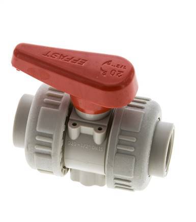 PP-H 2-way Ball Valve True Union 20 mm EPDM