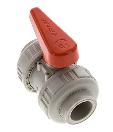 PP-H 2-way Ball Valve True Union 25 mm FKM