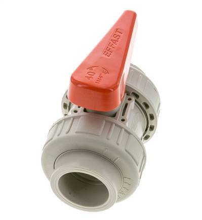 PP-H 2-way Ball Valve True Union 40 mm FKM