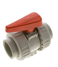 Vanne à boisseau sphérique PP-H 2 voies Raccord Double Union 50 mm EPDM