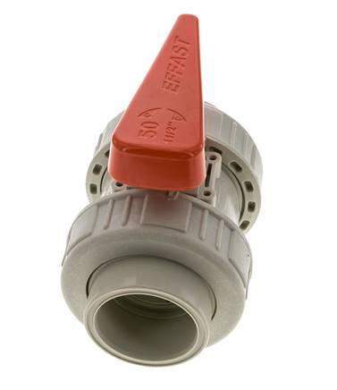 Vanne à boisseau sphérique PP-H 2 voies Raccord Double Union 50 mm EPDM