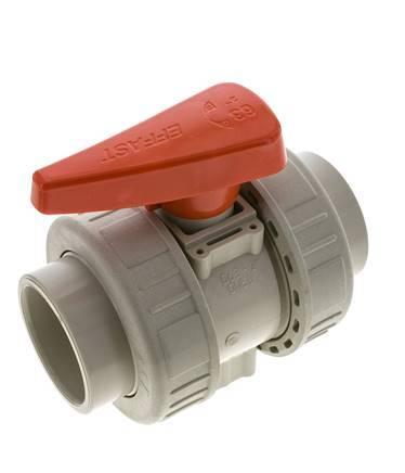 Vanne à Bille PP-H 2 Voies Raccord Double Union 63 mm EPDM