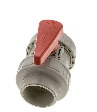Vanne à boisseau sphérique PP-H 2 voies Raccord Double Union 63 mm FKM