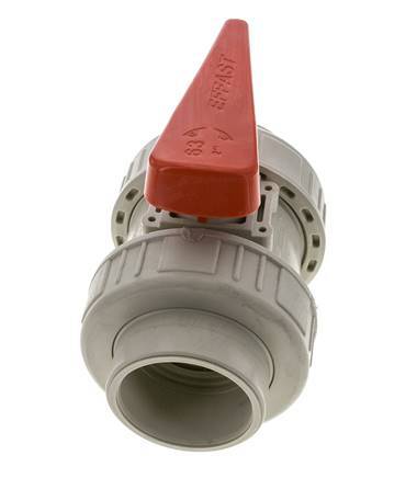 Vanne à boisseau sphérique PP-H 2 voies Raccord Double Union 63 mm FKM