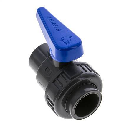 Vanne à boisseau sphérique PVC 2 voies Union Simple 32 mm Douille EPDM