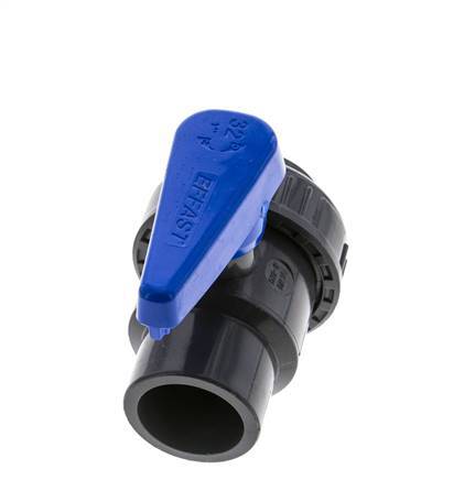 Vanne à boisseau sphérique PVC 2 voies Union Simple 32 mm Douille EPDM