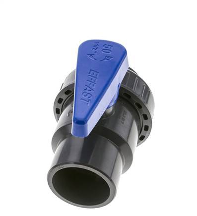 Vanne à boisseau sphérique PVC 2 voies Union simple 50 mm Douille EPDM