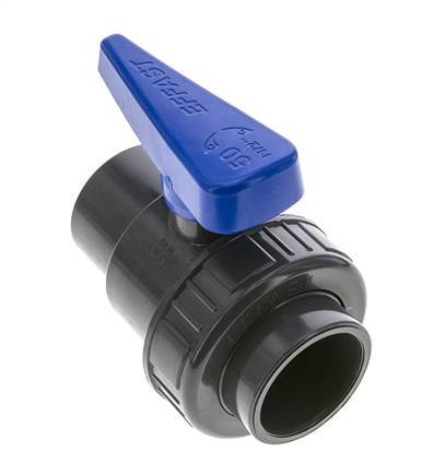 Vanne à boisseau sphérique PVC 2 voies Union simple 50 mm Douille EPDM