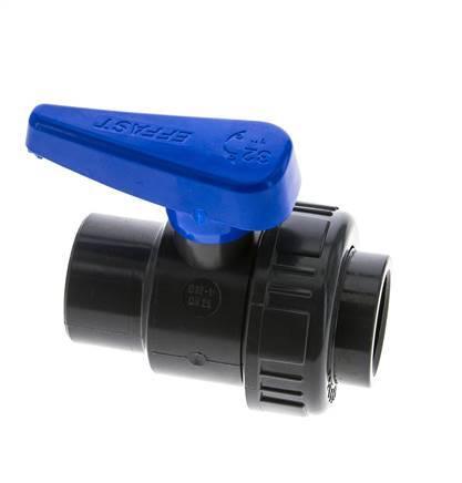 PVC 2-way Ball Valve Single Union Rp 1'' EPDM